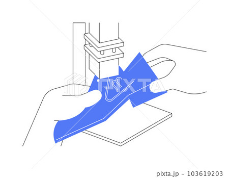 Shoe stamping abstract concept vector illustration. Shoe stamping abstract concept vector illustration. 103619203