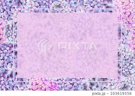 hydrangea flower watercolor illustration for frame and postcard. decorating ideas for invitation cards 103619356