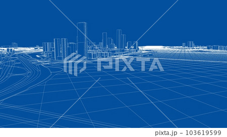 Outline city concept vector. Wire-frame style Outline city concept vector. Wire-frame style 103619599