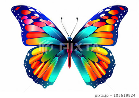 Colorful butterfly drawing isolated on withe. Generative AI. 103619924