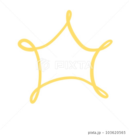 Star yellow New Year simple calligraphy sketch 103620565