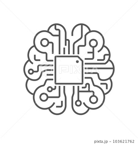 Brain Logo silhouette design vector template. AI brain concept. EPS 10 103621762