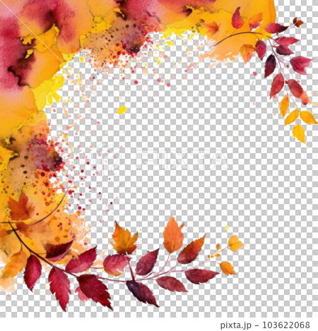 Autumn leaves frame. Illustration AI Generative Autumn leaves frame. Illustration AI Generative 103622068