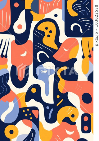 A group of people with different faces on a colorful background. Generative AI image. A group of people with different faces on a colorful background. Generative AI image. 103622558