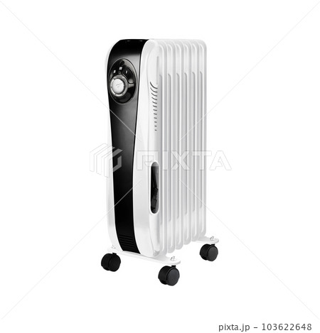 Electric Oil Filled Radiator Isolated on White...の写真素材 [103622648] - PIXTA