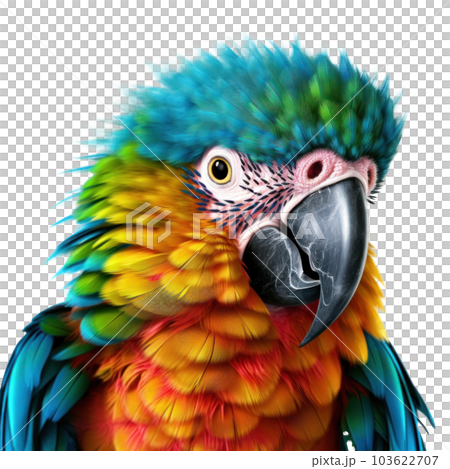 Bright parrot isolated. Illustration AI Generative 103622707