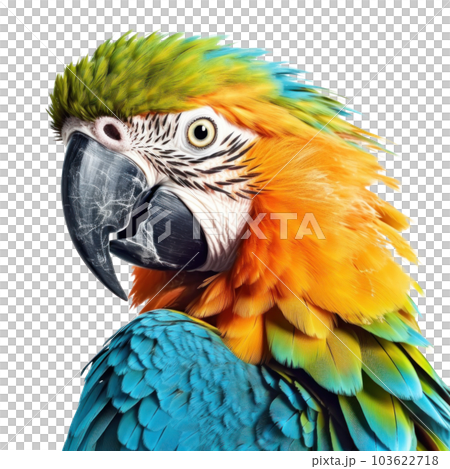 Bright parrot isolated. Illustration AI Generative 103622718