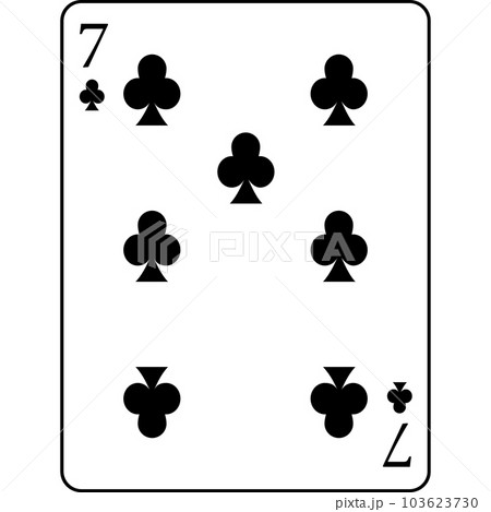 Clubs seven. A deck of poker cards. 103623730