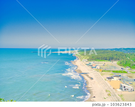 新潟市 角田浜を見下ろす景色 新潟市 角田浜を見下ろす景色 103623843