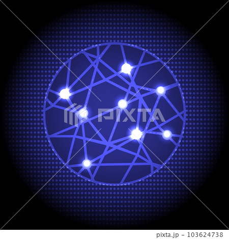 blue network light wave of circle with dot abstract technology background blue network light wave of circle with dot abstract technology background 103624738