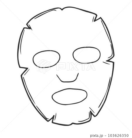 Doodle outline sheet mask isolated on white background. Doodle outline sheet mask isolated on white background. 103626350
