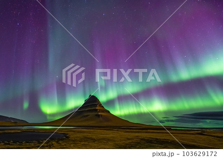 Northern Lights Aurora. Aurora borealis. 103629172