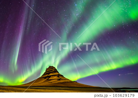 Northern Lights Aurora. Aurora borealis. 103629179