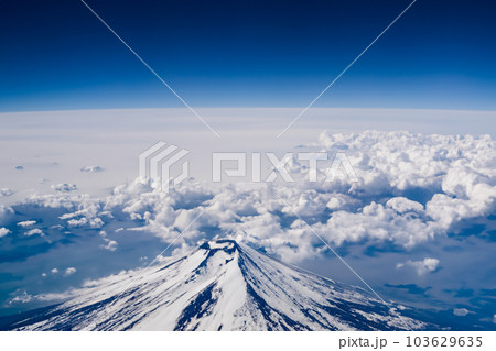 Top view of the Japan icon Mt Fuji from the...の写真素材