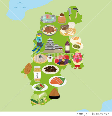 長野県の名物のイラストセット 長野県の名物のイラストセット 103629757