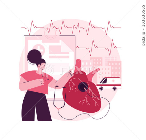 Hypertension abstract concept vector illustration. Cardiological problem, high blood pressure, measuring device, cholesterol level diagnostic, hypertension cause, ambulance abstract metaphor. Hypertension abstract concept vector illustration. Cardiological problem, high blood pressure, measuring device, cholesterol level diagnostic, hypertension cause, ambulance abstract metaphor. 103630565