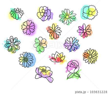 シンプルないろんあ花イラスト 103631228