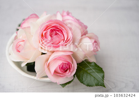 Top view of Pierre De Ronsand on white wooden table background. 103632424