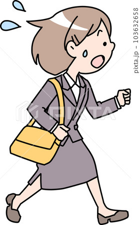 走っている社会人女性 103632658