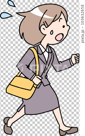 走っている社会人女性 103632658