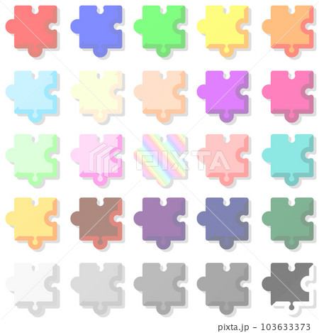透過するバイカラーのパズルのタグ　25個セット 103633373