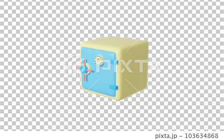 blue-yellow safe box isolated on yellow pastel background. 3D rendering illustration. Safe door bank vault with a combination lock on cylinder. Reliable Data Protection. Minimalism concept. blue-yellow safe box isolated on yellow pastel background. 3D rendering illustration. Safe door bank vault with a combination lock on cylinder. Reliable Data Protection. Minimalism concept. 103634868