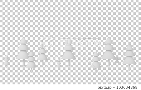 PNG Happy New Year. Winter holiday landscape with snowdrifts and snowy fir simple trees. 3d rendering illustration. Seasonal nature background. Frosty snow hills. minimal style pastel 103634869