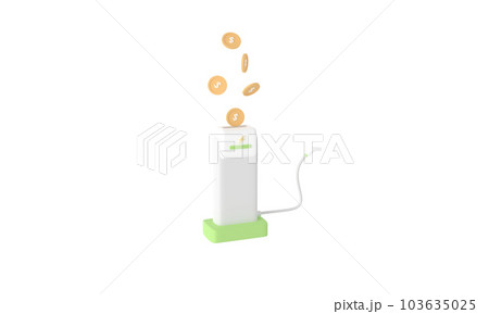 White-Green eco electric fuel pump saving to money concept. Charging point station for hybrid vehicles cars square sign minimal isolated on white background, 3d rendering illustration White-Green eco electric fuel pump saving to money concept. Charging point station for hybrid vehicles cars square sign minimal isolated on white background, 3d rendering illustration 103635025