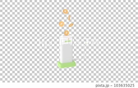 White-Green eco electric fuel pump saving to money concept. Charging point station for hybrid vehicles cars square sign minimal isolated on white background, 3d rendering illustration White-Green eco electric fuel pump saving to money concept. Charging point station for hybrid vehicles cars square sign minimal isolated on white background, 3d rendering illustration 103635025