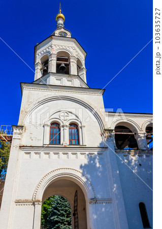 Bell tower of Theotokos Nativity Monastery in Vladimir, Russia 103635727