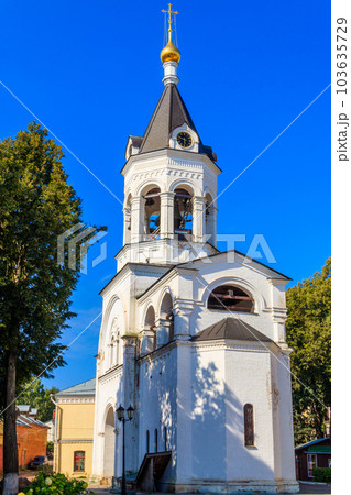 Bell tower of Theotokos Nativity Monastery in Vladimir, Russia 103635729