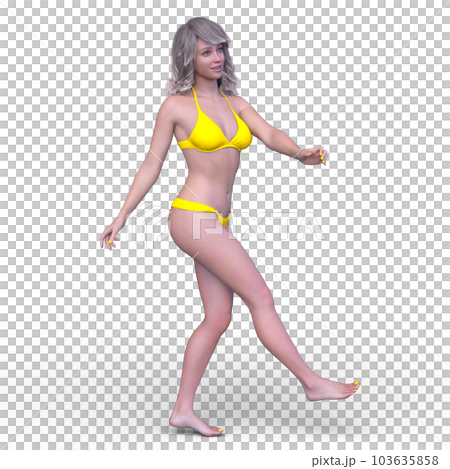 ビキニスタイルの女性イラスト ビキニ姿の女性 イラスト素材 [ 7302969 ] - フォトライブラリー