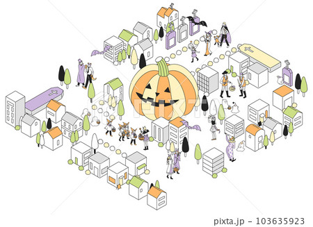 ハロウィーンの街 103635923