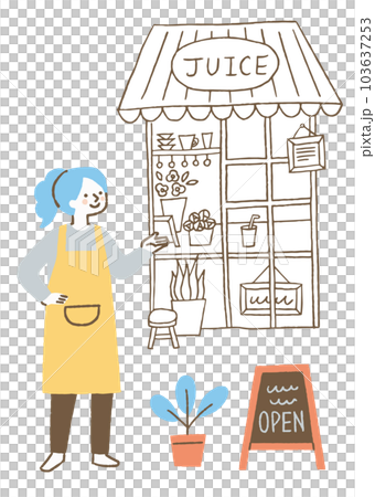 A woman who introduces a store to open _ color 103637253