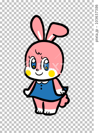 レトロなウサギさん（通常）のイラスト素材 [103637386] - PIXTA