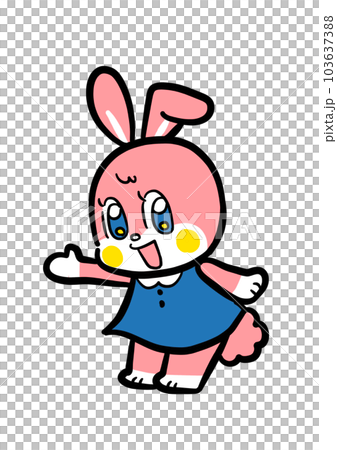 Retro rabbit (introducing pose) - Stock Illustration [103637388] - PIXTA