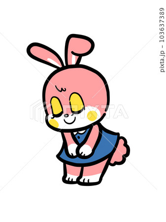 レトロなウサギさん（おじぎ） 103637389