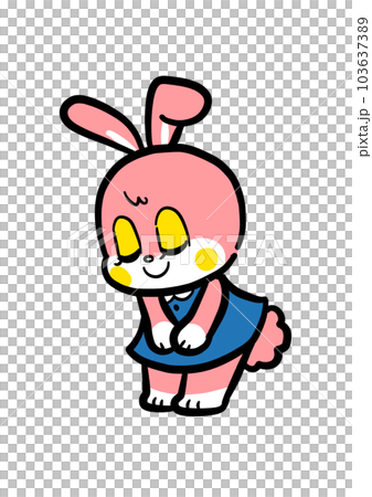 レトロなウサギさん（おじぎ） 103637389