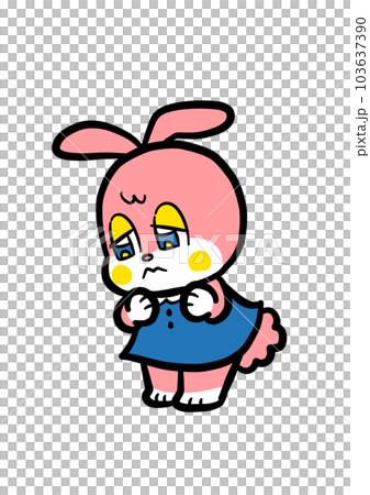 レトロなウサギさん（悩み） 103637390