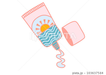 日焼け止め夏のコスメ、美白用イラスト 日焼け止め夏のコスメ、美白用イラスト 103637584