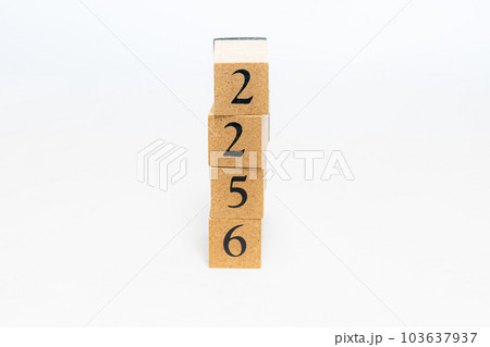 木のブロック　数字　Number　2256 103637937