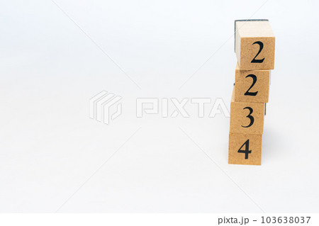 木のブロック　数字　Number　2234 103638037