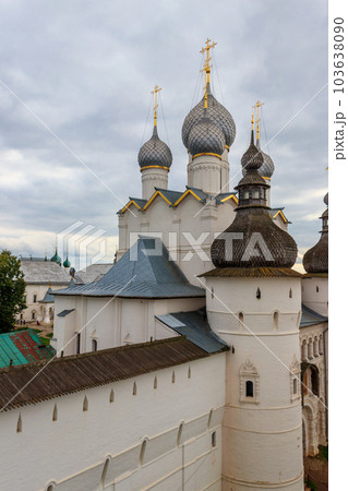 Gate Church of the Resurrection of Christ in Rostov kremlin, Russia. Golden ring of Russia 103638090