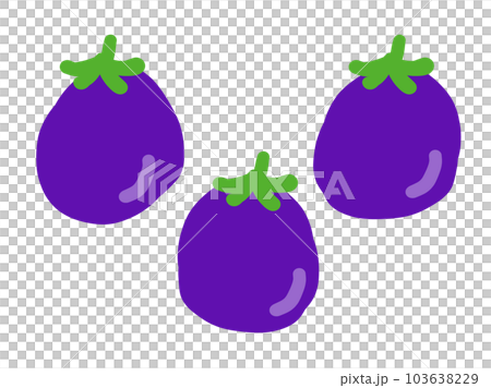 Cute 3 rice eggplant / hand-drawn illustration material Cute 3 rice eggplant / hand-drawn illustration material 103638229