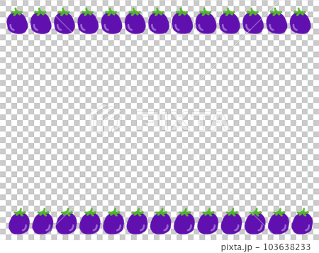 Cute rice eggplant frame / hand-drawn illustration material 103638233
