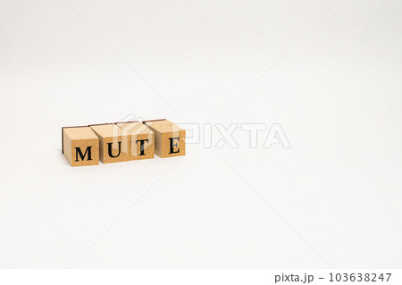 木のブロック　英単語　MUTE 103638247