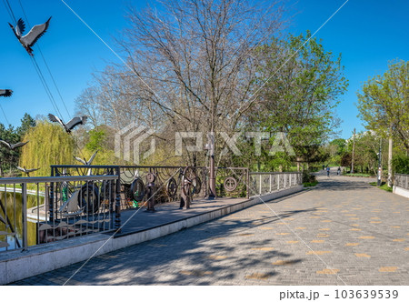 Bridge in the Victory park in Odessa, Ukraine. 103639539