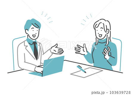 打ち合わせする男女 103639728