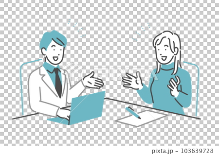 打ち合わせする男女 103639728