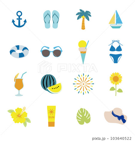 夏 夏休み 素材 アイコン 夏 夏休み 素材 アイコン 103640522